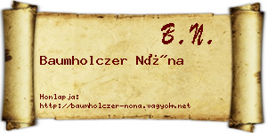 Baumholczer Nóna névjegykártya